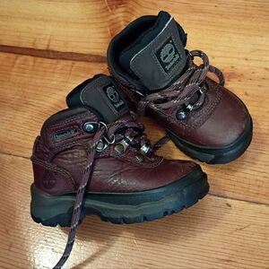 Timberland Baby Infant Burgundy Brown Hiking Boots Size 6M